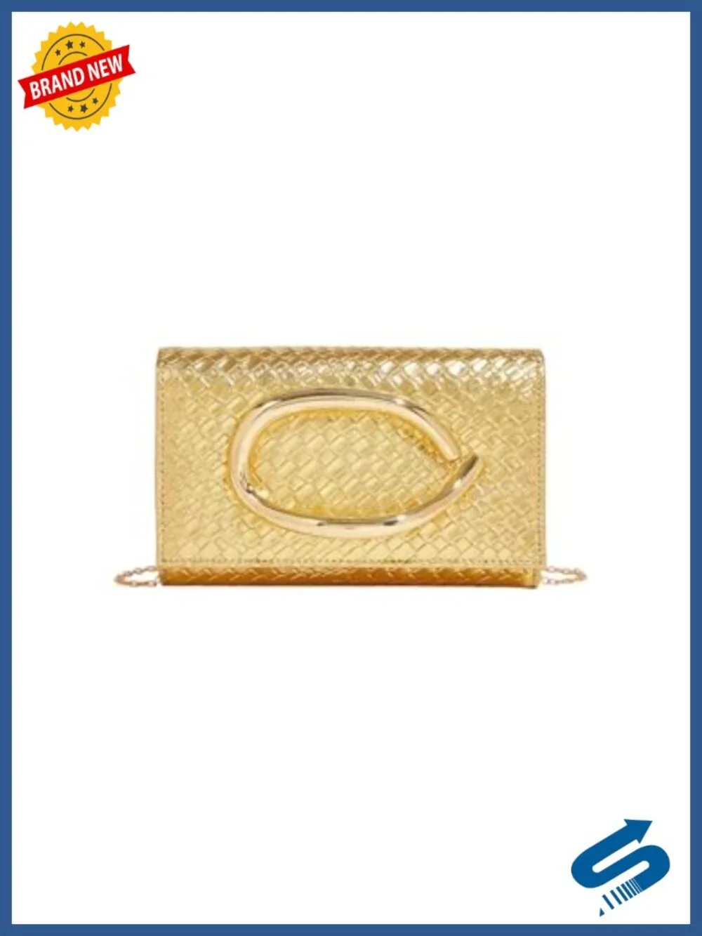PU Leather Evening Clutch Purse with Chain Strap